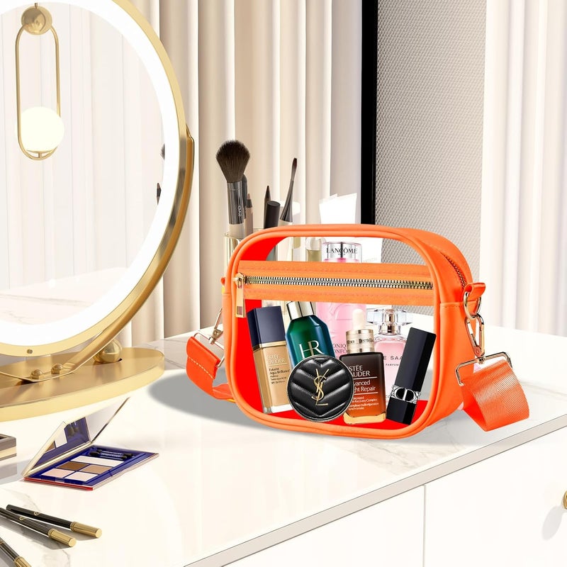 Fibrdoo Clear Bag Stadium Approved, Leather Clear Crossbody Purse Bag for Concerts Sports Events Festivals - Image 5